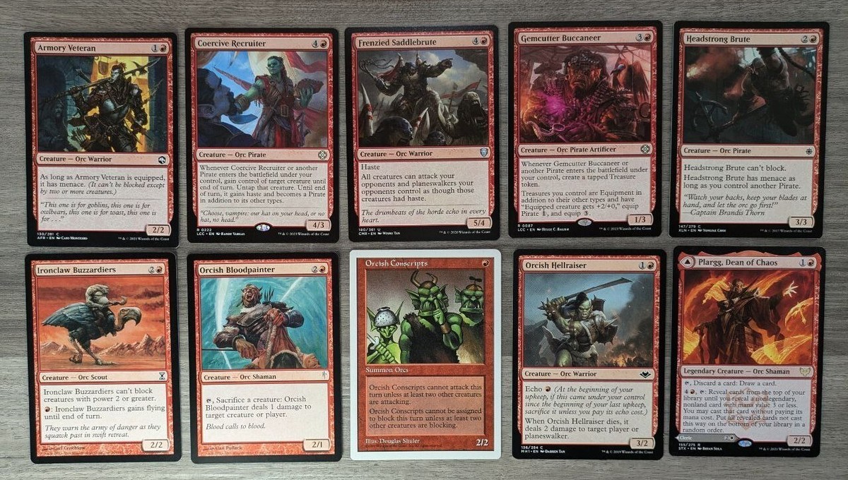 mtg orc cards Magic Set of 10 Red Creature EDH Commander Includes Rares put three +1/+1 counters on an Army you control MTG Singles (All) – Tagged