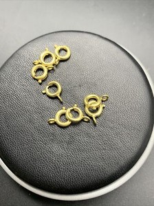 Authentic NOS 7mm Yellow Gold Plated Spring Ring Lock Necklace Chain