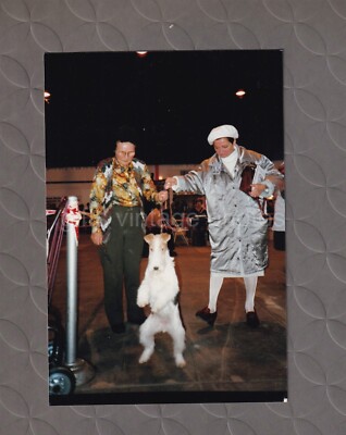 ORIGINAL Vintage FOUND Photograph Woman with Dog Stands on Hind Legs C2773