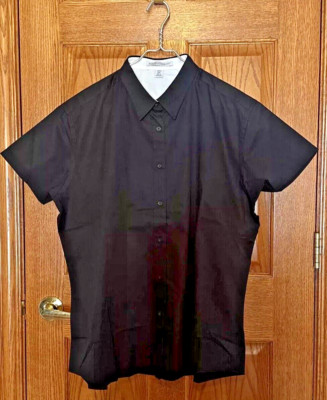 Port Authority Ladies 3XL Black SS Shirt Blouse Casual to Work Top NWOT