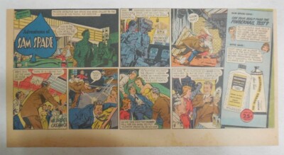 Wildroot Cream Hair Tonic Ad: The Adventures of Sam Spade ! 1940's 7.5 x 15 inch