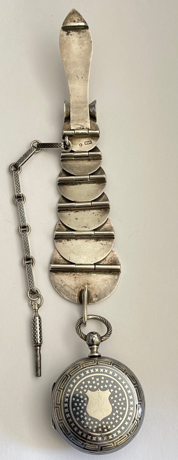 Antique Pocket Watch Solid Silver & Enamel Full S… - image 13