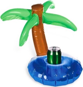 Inflatable Beverage Can Holder Island Palm Tree Drink Summer Pool Floating Bath | eBay