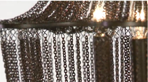 Luxe 15" GOTHIC Bronze Chain Pendant Chandelier ANTIQUE Vintage Style Draped - Picture 5 of 8