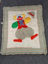 Vintage Clown Quilt Colorful Bedding Crib Blanket Glenna Jean Ruffled Trim