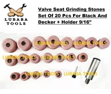Valve Seat Grinding Stones Set Of 20 Pcs For Black And Decker + Holder 9/16"