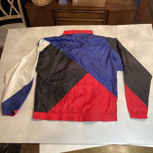 VINTAGE USA OLYMPIC ZIP UP WINDBREAKER JACKET RED BLACK BLUE MENS SIZE MEDIUM - Picture 12 of 15