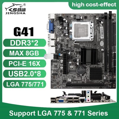 JINGSHA Intel G41 Desktop Hauptplatine DDR3 Sockel LGA 775 Mainboard SATA 2.0