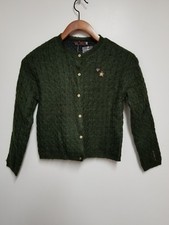 Catimini Mousse Girls' Long Sleeve Green Cardigan Sweater - Size 12A