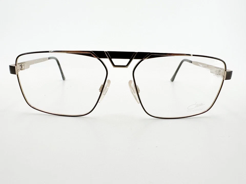 NOS Cazal 7031 Titanio Gafas MARCOS 002 Dorado 58[]15-140 Marrón Alemania I890 Foto 2 de 4