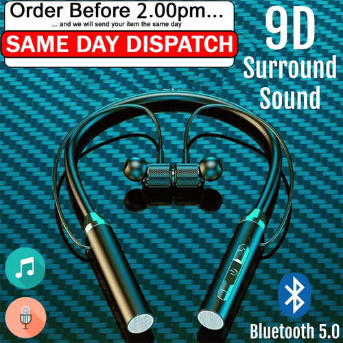 Bluetooth 5.0 Wireless Neckband Earphones Headphones Handsfree