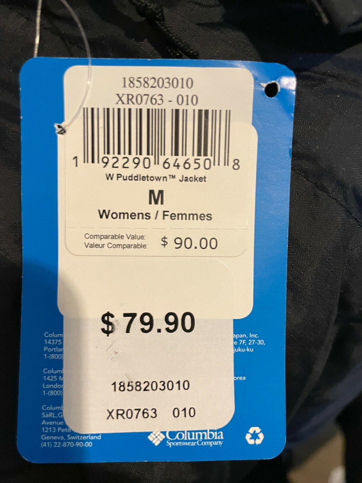 Black Hooded Rain Jacket Size 