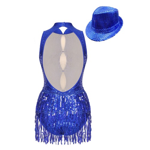 Womens Dancewear Stage Performance Leotard With Hat Samba Latin Dance Outfit - Picture 49 of 67