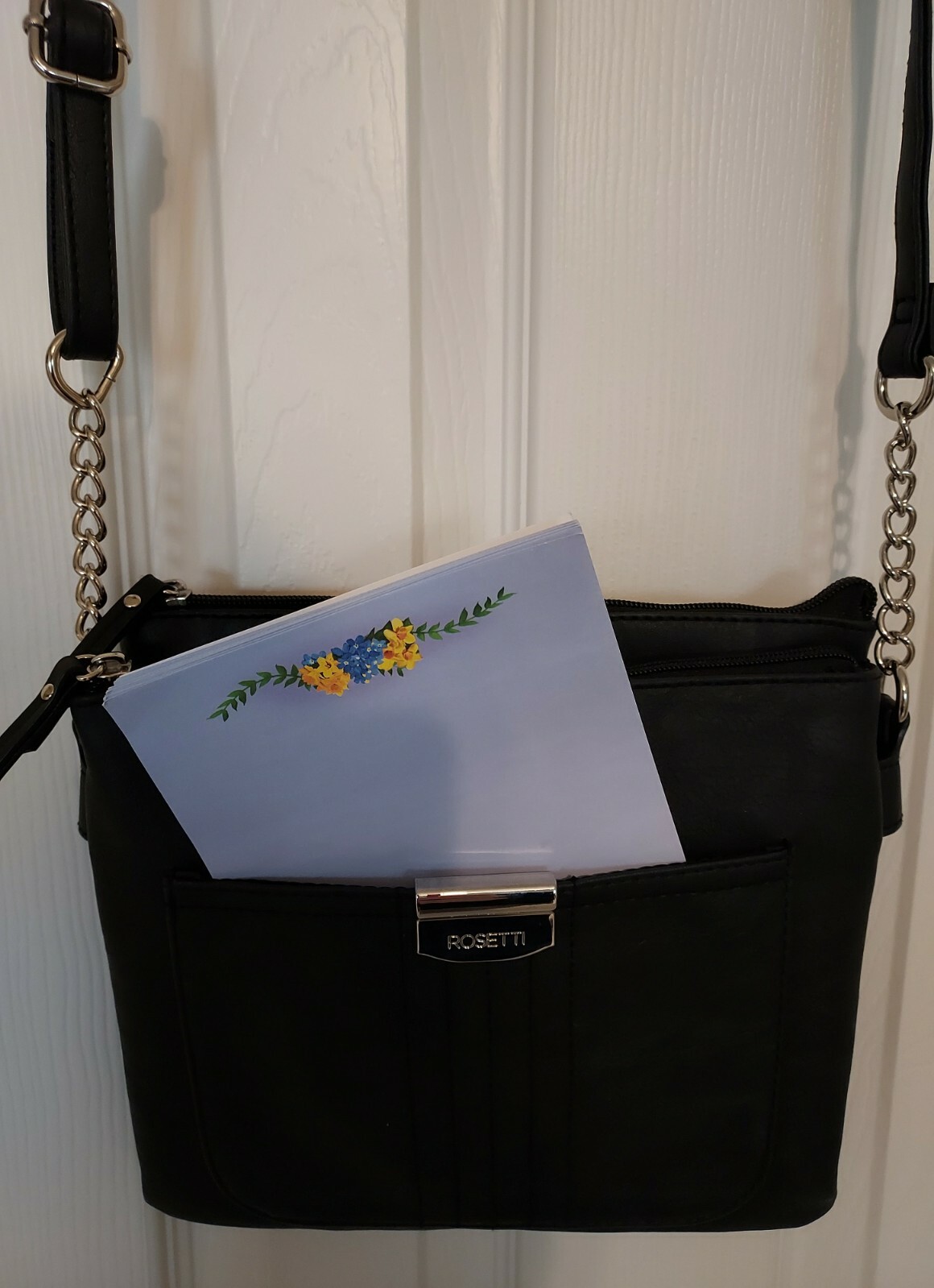 Rosetti Black Cross Body Purse Zipper Top Excellent! eBay