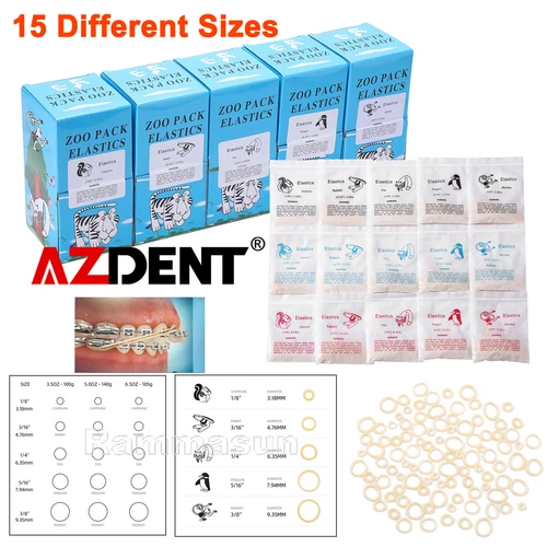 5000Pcs AZDENT Dental Orthodontic Elastic Braces Rubber Bands For Bracket Braces