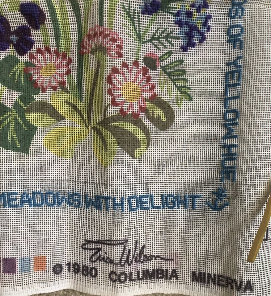 Paint the Meadows Daisies Violets Erica Wilson Vtg. 1980 Needlepoint Canvas - Image 3 of 4