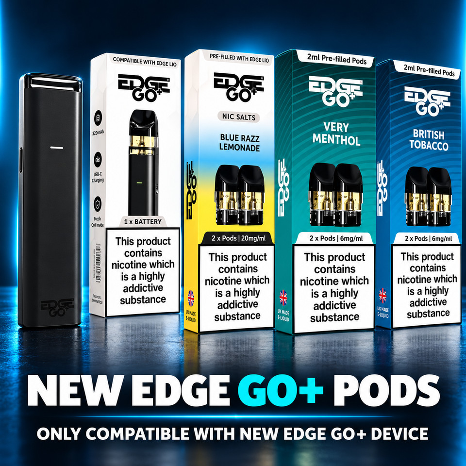 NEW Edge Go+ Pod Refills | E-Liquid Pods | UK EDGE Vendor | Multi Buy Discounts