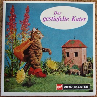 3 VIEW MASTER 3D BILDSCHEIBEN DER GESTIEFELTE KATER BOOKLET