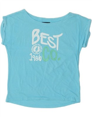 Best Company Damen Oversize Grafik T-Shirt Top UK 10 Small Blau Baumwolle AR05
