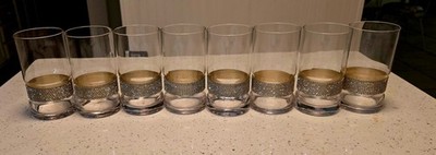 Berkware Luxurious Highball Cocktail Sparkling ''Rhinestone''Studded Glasses Set 8