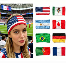 10Pcs World Cup Flag Headband USA Mexico Arge...