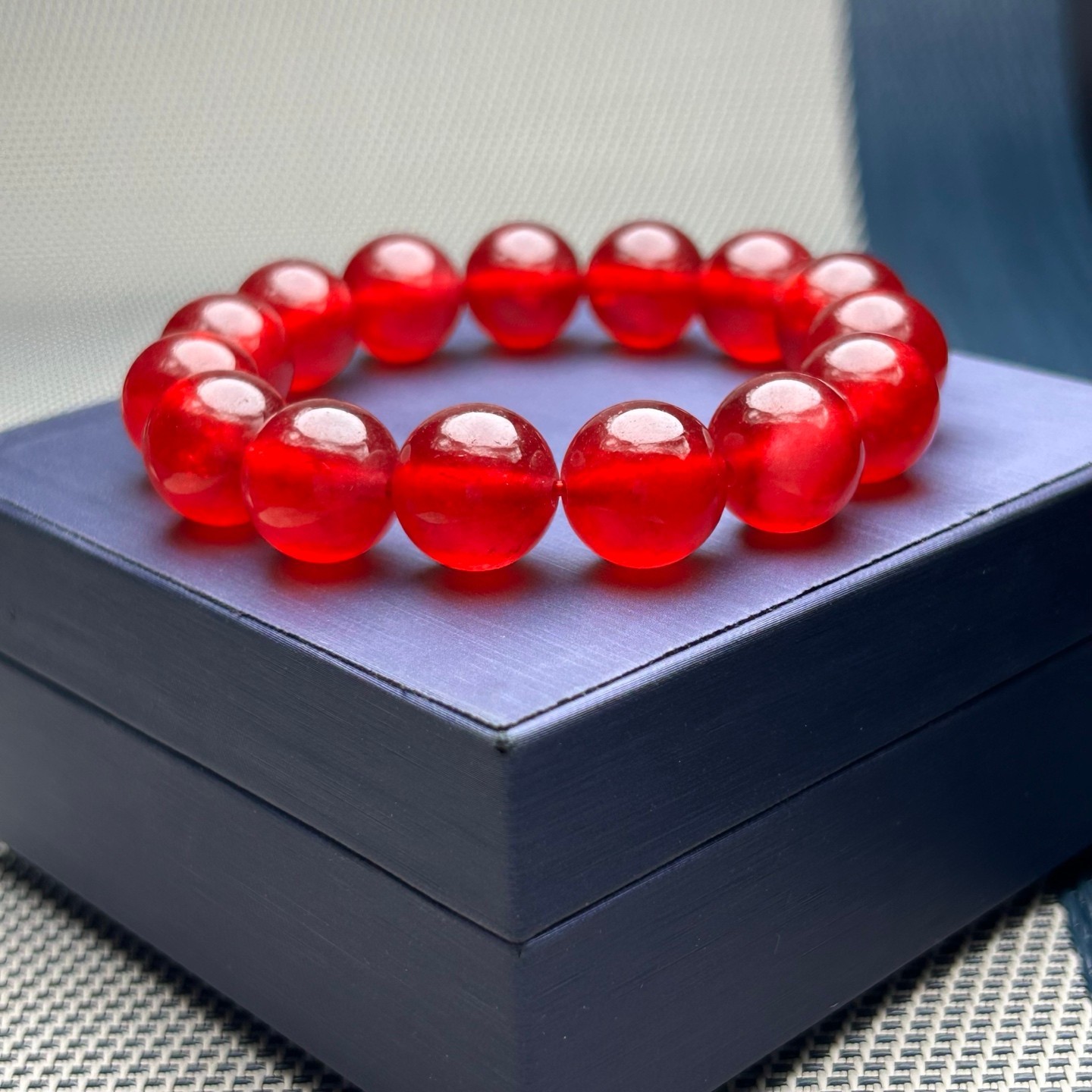 Real Natural Burmese Ice Red Beads Jade jadeite Bracelets bangle  14MM