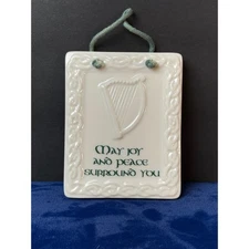 Irish Celtic blessings, ornament wall plaque, hanging Celtic, Harp, and knots