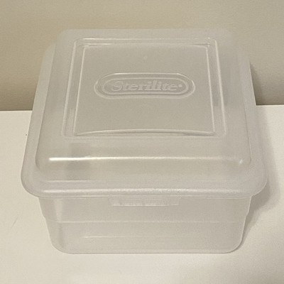 Vintage Sterilite Flip Tops Clear Hinged Lidded Storage Box 1770