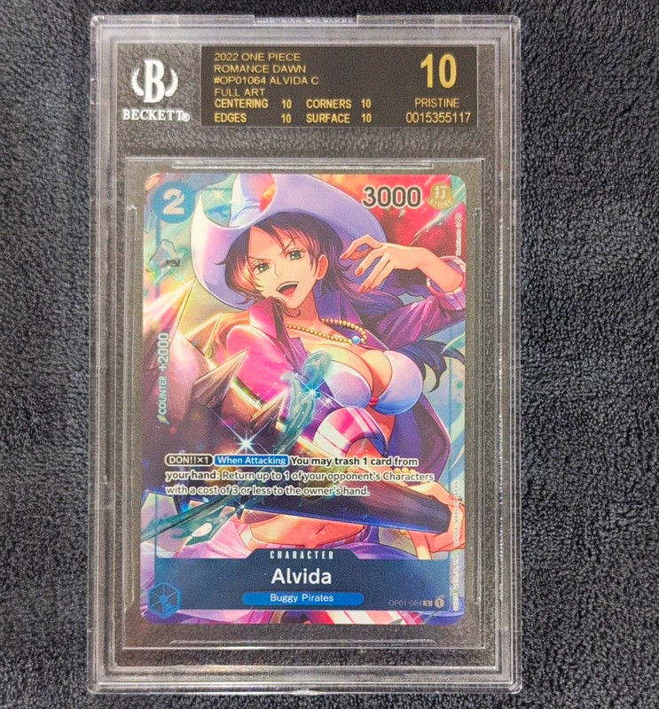 Bandai Alvida OP01-064 Full Art BGS Black Label English 2022 Romance Dawn