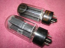 2pcs RCA 5U4GB Rectifier Tubes Black Plates Side Getters TESTED 5U4