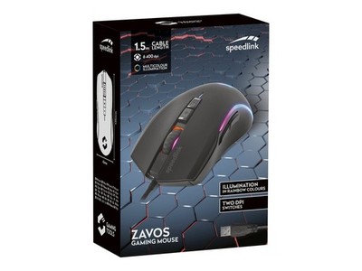 Speedlink ZAVOS RGB Gaming Maus rubber-black Kabelgebundene Maus