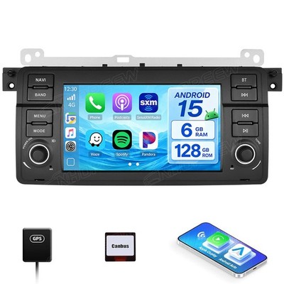 8Core 6+128GB Für BMW E46 3er 318 320 325 M3 Autoradio Android 15 GPS Carplay FM