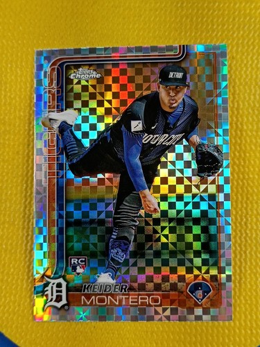 2025 Topps Chrome Keider Montero SP Rookie X-Fractor Card #7 Detroit Tigers⚾