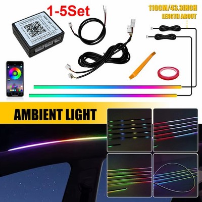 1-5X Colorful RGB LED Sunroof Lights Roof Panoramic Skylight Ambient Lamp Strips