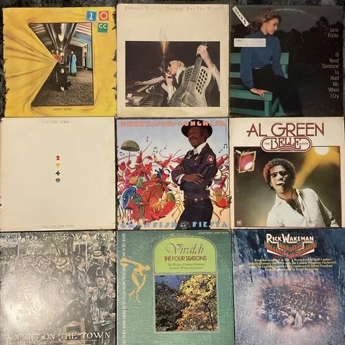 Vinyl Record Lot #16 Rock 10cc Elton John Blues Jazz Al Green Bayou Soul Funk