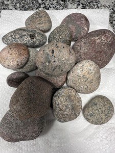 Multicolor Smooth Natural Granite Stone Pebbles - 9lbs