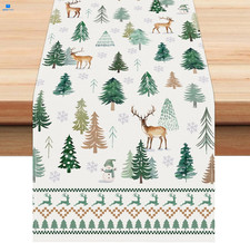 Christmas Tree Table Runner 13x72 Inch Pine 13W x 72L, Trees