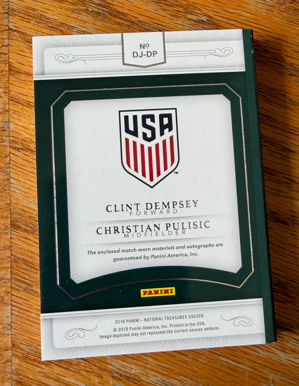 2018 National Treasures Clint Dempsey Christian Pulisic dual jersey auto /35 USA view 5