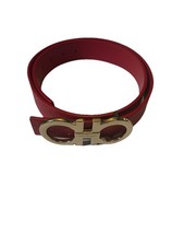 Men's Salvatore Ferragamo Embossed Reversible Gancini Belt Red Candy Apple 95/38