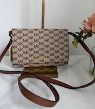 Image of Michael Kors Jet Set Item Large MF Crossbody Clutch Bag Natural