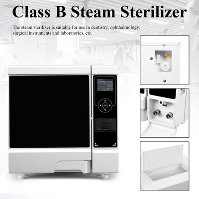 8L Medical Class B Autoclave 3 Times Pre-Vacuum Steam Sterilizer+ Drying+Printer