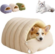 hoehew Winter Cave,Warming Cat House,Cute Soft Safe Hideaway Cat Bed with Remova