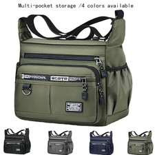 Mens Crossbody Bag Multi Pocket Business Shoulder Bag Adjustable Strap UK