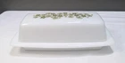 Vintage Pyrex Green Spring Blossom Crazy Daisy 7 inch Butter Dish w/ Lid USA