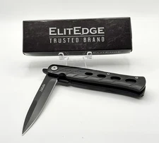 ElitEdge Assisted Open Stiletto Dagger Pocket Knife Black G10 420C Factory 2nd