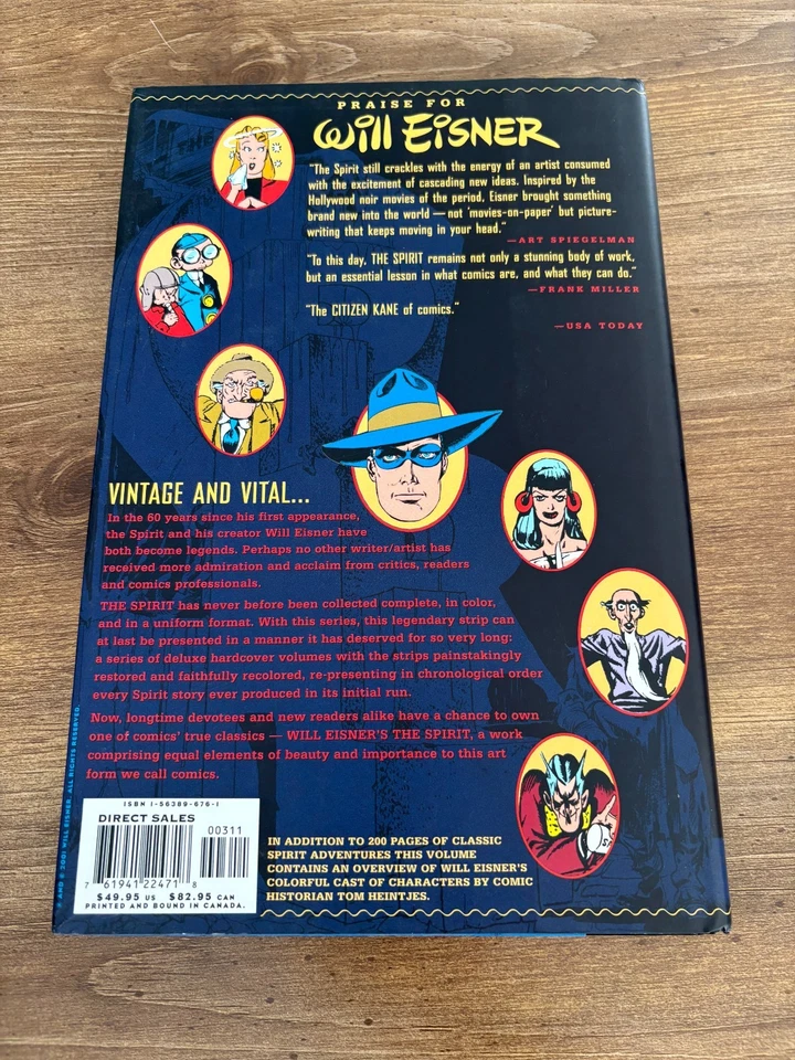 Will Eisner's The Spirit Archives Vol. #3 Libro de novela gráfica de tapa dura 4 J353 Foto 2 de 2