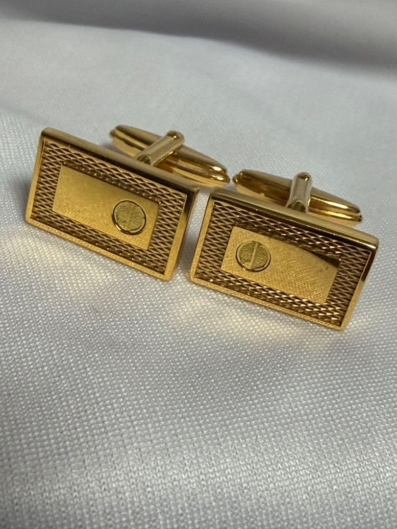Dunhill Gold Rectangular Cufflinks Button Pre-own… - image 1