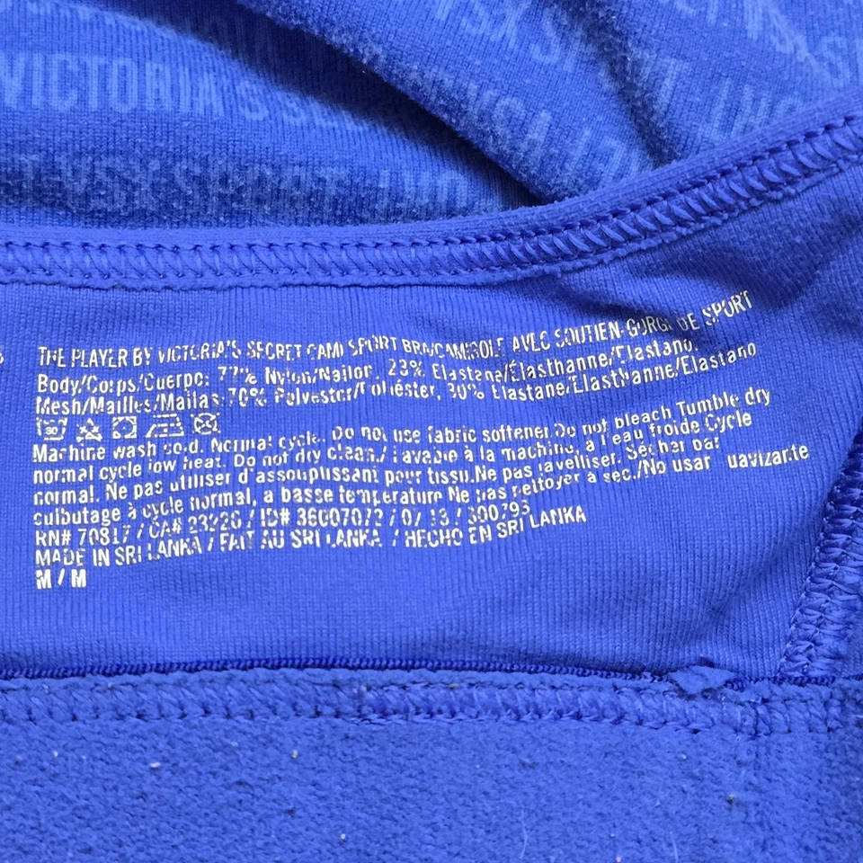 Sujetador deportivo Victoria's Secret para mujer azul medio THE PLAYER espalda deportiva pulóver Foto 3 de 4