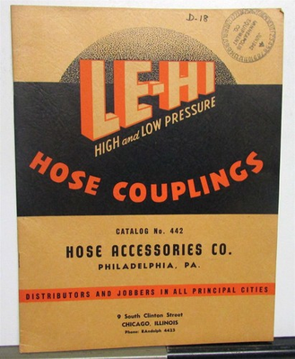 #ad #ad 1942 LE HI Hose Couplings High Low Pressure Pricing Parts Number Sales Brochure $17.86