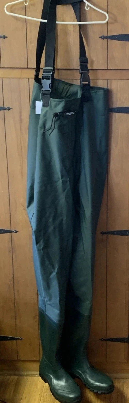 Frogg Toggs Chest Waders Boots Steel Shank Men's Size 12 Cascade Rubber Green